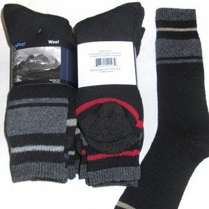 6  Pairs Mens Wool Blend Extra Cushioned Mid Calf Heavy Duty Thermal Boot Socks